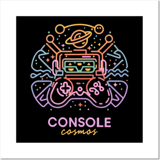 CONSOLE COSMOS NEON silhouette Posters and Art